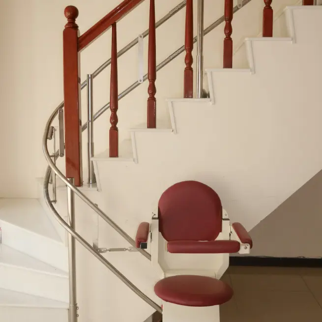 Curved-Rail Single-Seat Stair Lift Chair
